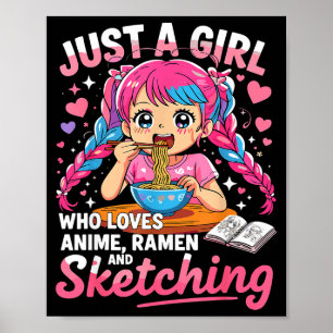 Ramenliefhebber gewoon een meisje dat van anime en poster