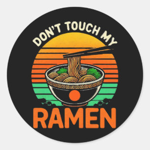 Ramenliefhebber Niet Aanraken Ronde Sticker