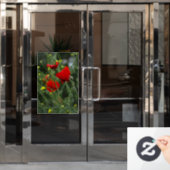 Ramensticker - Rode Klaprozen Fotografie Raamsticker (Kantoordeur)