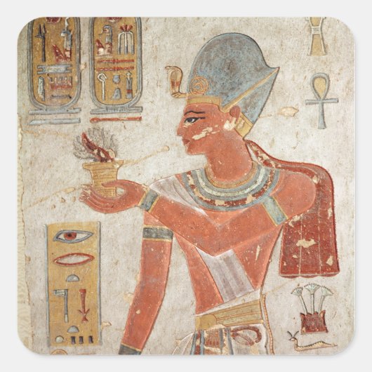 Ramesses III in gevechtsjurk Vierkante Sticker (Voorkant)