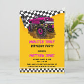 Raming vlag Monster Truck Birthday Party Kaart (Staand voorkant)