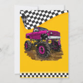 Raming vlag Monster Truck Birthday Party Kaart (Achterkant)