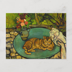 Raminou en Pitcher met anjers Briefkaart