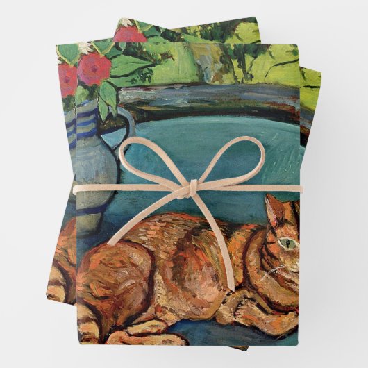 Raminou en Pitcher met anjers Inpakpapier Vel (In situ)