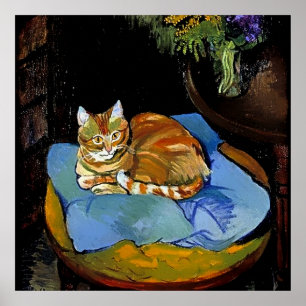 “Raminou op een blauwe deken” door Suzanne Valadon Poster
