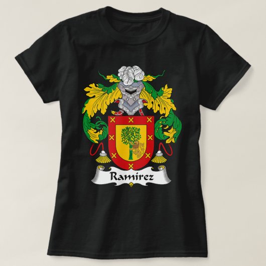 Ramirez Coat of Arms Family Crest T-shirt (Design voorkant)
