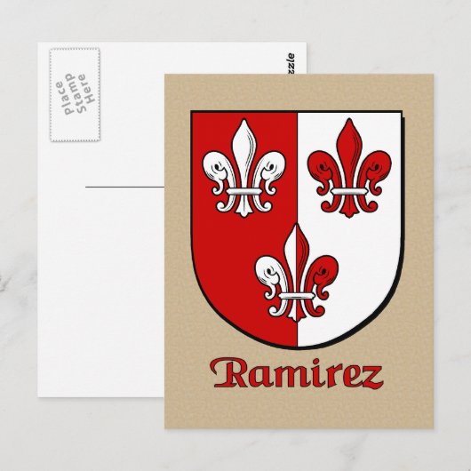 Ramirez Family Heraldic Shield Briefkaart (Voorkant / Achterkant)