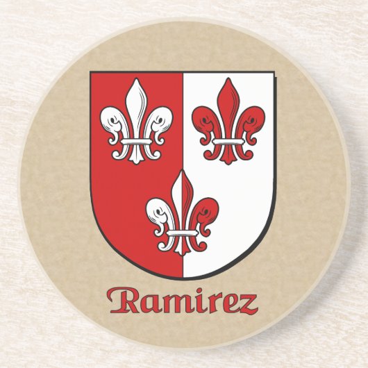 Ramirez Heraldic Shield Zandsteen Onderzetter (Voorkant)