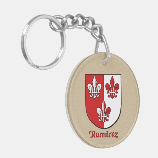 Ramirez Historisch Schild met de vlag van Mexico Sleutelhanger (Voorkant Links)