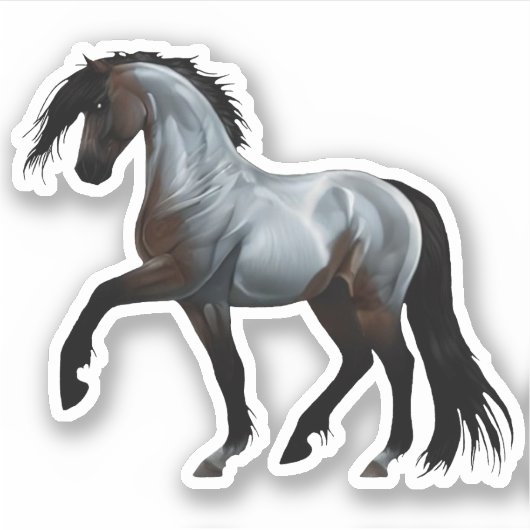 Ramirez - spanisches Pferd, laufend -  Sticker (Voorkant)