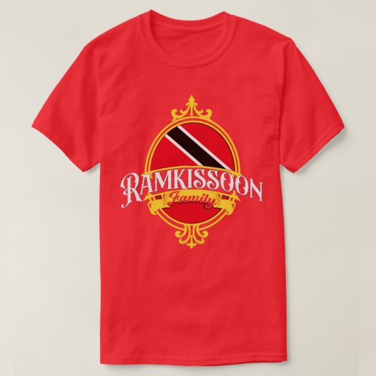 Ramkissoon Familie Trinidad en Tobago Vlag T-shirt (Design voorkant)