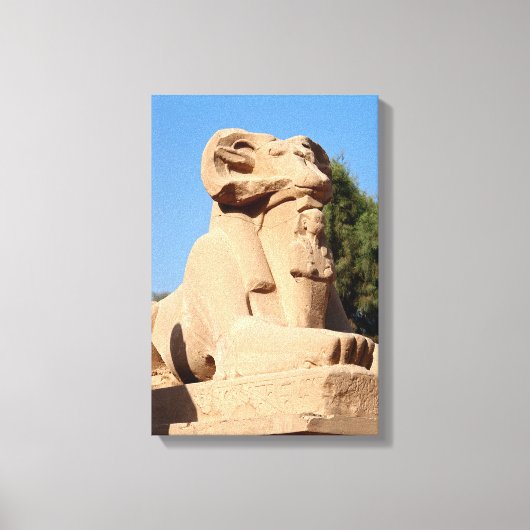 Ramkop Sfinx in Karnaktempel - Egypte Canvas Afdruk (Voorkant)