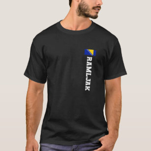 Ramljak Bosnia vlag Achternaam munt van arm Emblem T-shirt