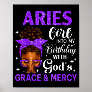 Rammeisje Stappende Verjaardag Zwarte Vrouwen Afro Poster