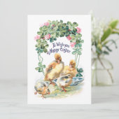 rammels, kuikens en klaver feestdagenkaart (Staand voorkant)