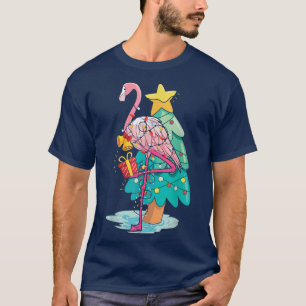 Rammenboom licht tropische flamingo Animal Christm T-shirt