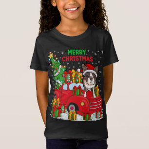 Rammenboom Red Truck Lighting Boston Terrier Dog C T-shirt