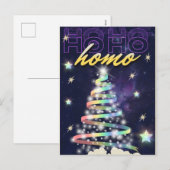 Rammenboom regenbooglitter Ho Ho Homo Funny LGBT Feestdagenkaart (Voorkant / Achterkant)