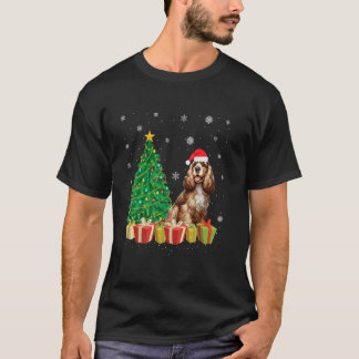 Rammenboom Verlichting Santa Hat Cocker Spaniel Do T-shirt