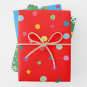 Rammenpatroon kleurrijke stippen en vlinders schat inpakpapier vel (In situ)