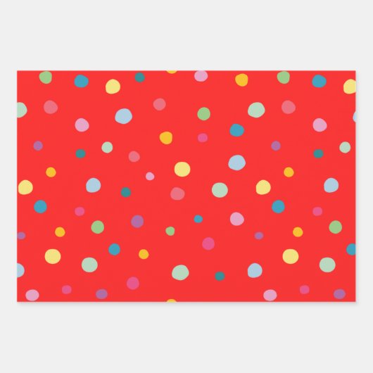 Rammenpatroon kleurrijke stippen en vlinders schat inpakpapier vel (Voorkant)