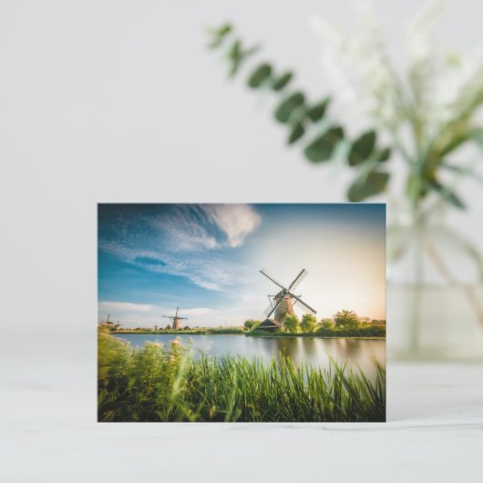 Rammolen op het meer van Rotterdam, Holland Briefkaart (Staand voorkant)