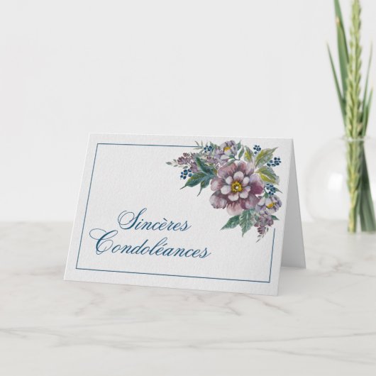 Ramo de Peonías Malvas Tarjeta de Condolencias Kaart (Voorkant)