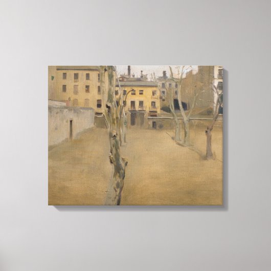 Ramon Casas-Courtyard van de oude gevangenis van B Canvas Afdruk (Voorkant)