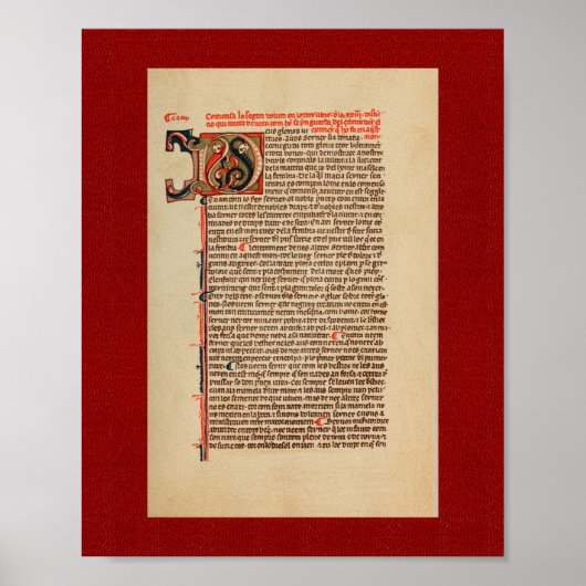 Ramon Llull: 13e eeuw verlicht Manuscript Poster (Voorkant)
