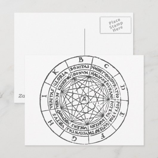 Ramon Llull Ars Magna Briefkaart (Voorkant / Achterkant)