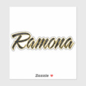 Ramona black gold Lettering Aufkleber Sticker (Vel)