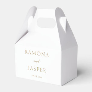 Ramona Gold Minimal Elegant Huwelijk Bedankdoosjes