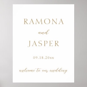 Ramona Gold Minimal Elegant Huwelijk Poster