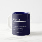 Ramona Personalized Name Coffee Mug Tweekleurige Koffiemok (Voorkant links)