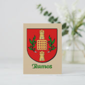 Ramos Family Heraldic Shield Briefkaart (Staand voorkant)