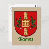 Ramos Family Heraldic Shield Briefkaart (Voorkant / Achterkant)