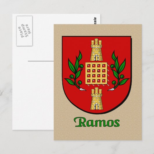 Ramos Family Heraldic Shield Briefkaart (Voorkant / Achterkant)