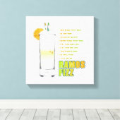 Ramos Gin Fizz Cocktail Recipe Art 12 x 12" Canvas Afdruk (Insitu (Houten vloer))