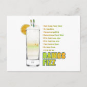 Ramos Gin Fizz Cocktail Recipe Art Briefkaart (Voorkant)