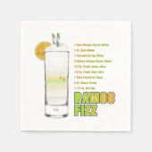 Ramos Gin Fizz Cocktailrecept Kunst Servet (Voorkant)