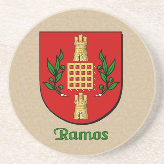 Ramos Heraldic Shield Zandsteen Onderzetter (Voorkant)