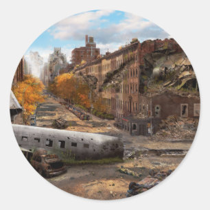 Ramp - New York, NY - Geen linkerafslag bij rood l Ronde Sticker