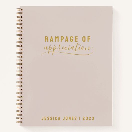 Rampage of Appreciation Pink Journal Notitieboek (Voorkant)