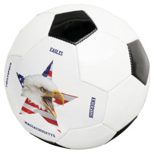 Rampant Bald Eagle, de Amerikaanse vlag, Star Voetbal