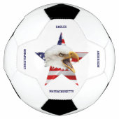 Rampant Bald Eagle, de Amerikaanse vlag, Star Voetbal (Voorkant)