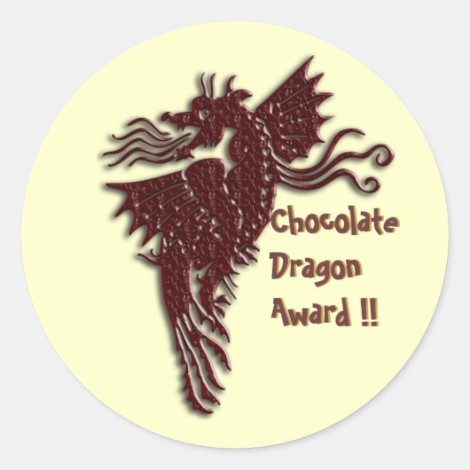 Rampant Chocolade Dragon envelop sealers Ronde Sticker (Voorkant)