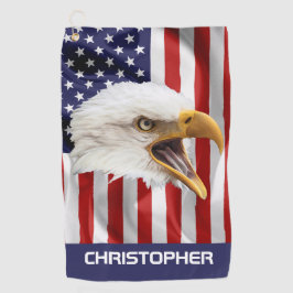 Rampant Eagle, de Amerikaanse vlag, patriottisch Golfhanddoek