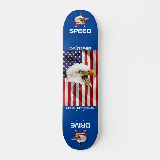 Rampant Eagle, de Amerikaanse vlag, patriottisch Persoonlijk Skateboard (Voorkant)