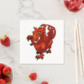 Rampant kleine Welsh Baby Red Dragon Cartoon Servetten (Insitu)