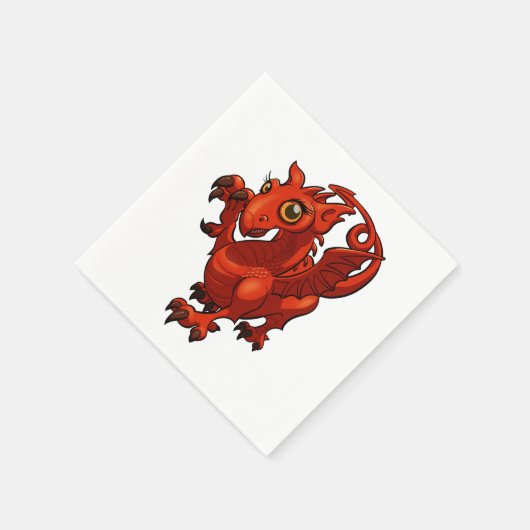 Rampant kleine Welsh Baby Red Dragon Cartoon Servetten (Hoek)